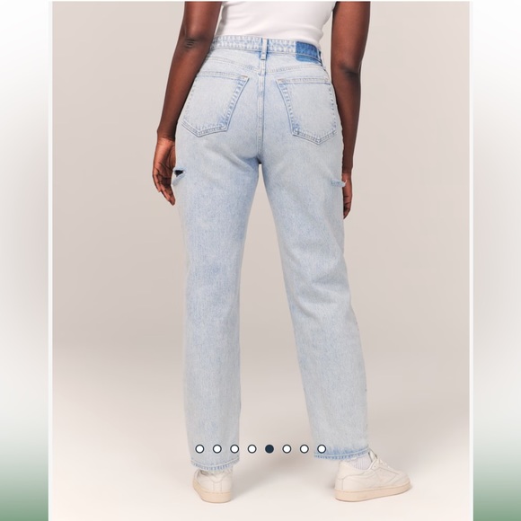 NWOT-high rise dad jeans side distressing-25 curve love - Picture 6 of 12